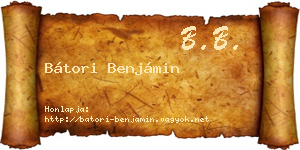 Bátori Benjámin névjegykártya